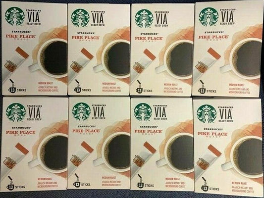 STARBUCKS VIA Pike Place Instant Medium Roast Coffee 104 ct Best By 3/22