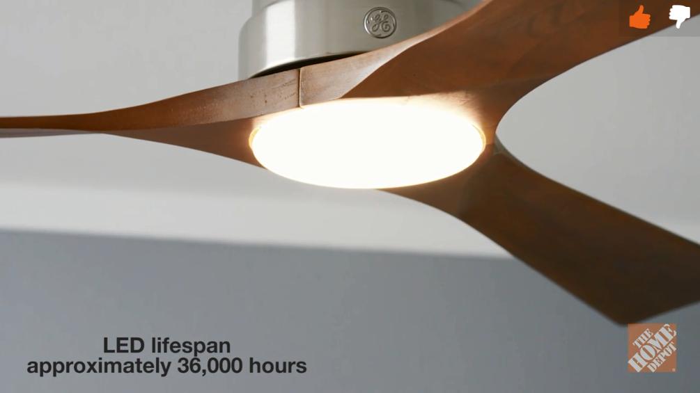 GE 20338 Phantom 54 in. Brushed Nickel Indoor LED Ceiling Fan