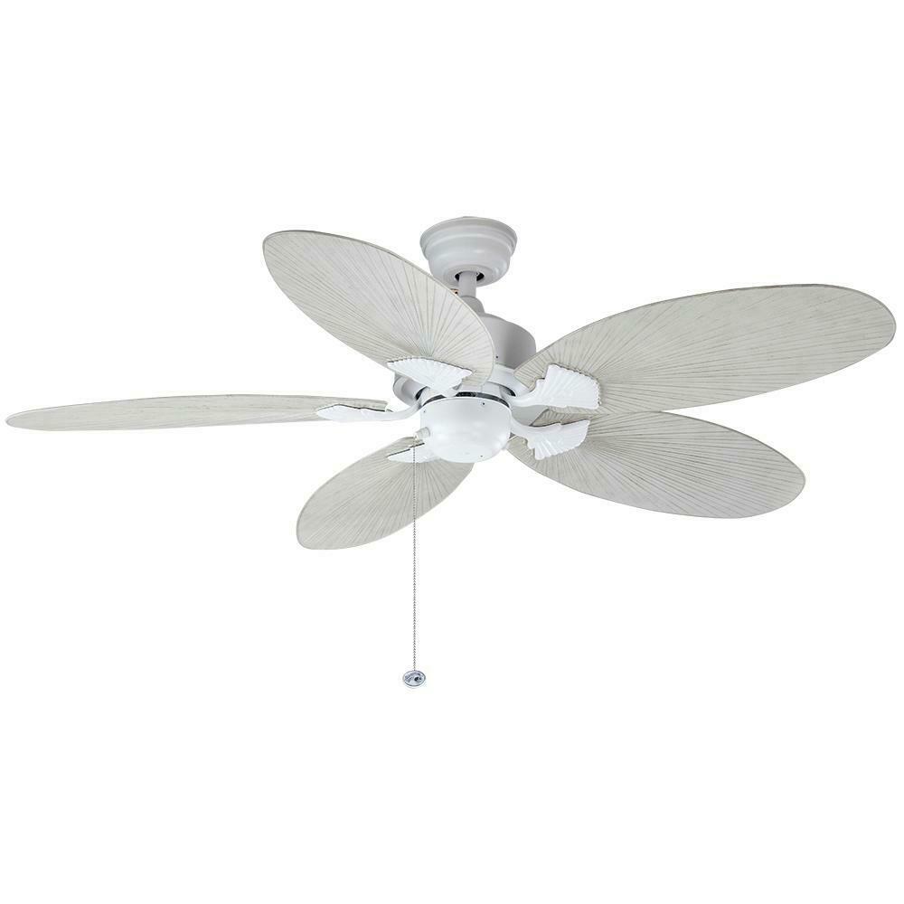 Hampton Bay Lillycrest 52 in. Indoor/Outdoor Matte White Ceiling Fan