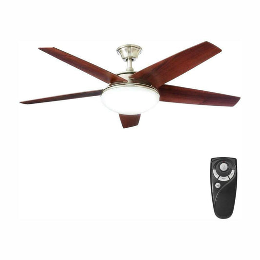 Home Decorators 52 in. LED Indoor Brushed Nickel Ceiling Fan