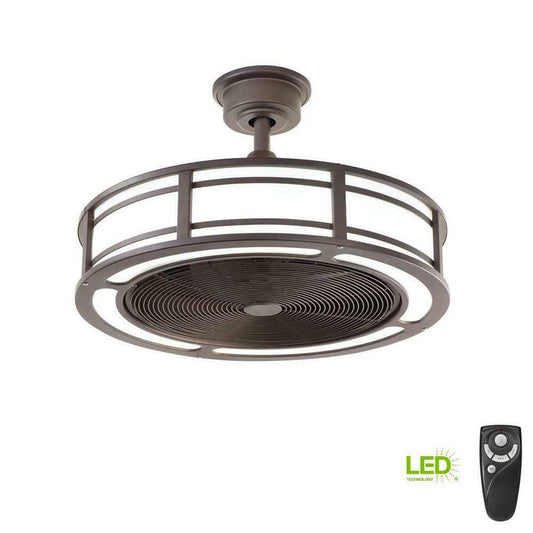 Home Decorators Ceiling Fan 23 in Rustic Bronze Outdoor 3-Blades LED Light Kit..