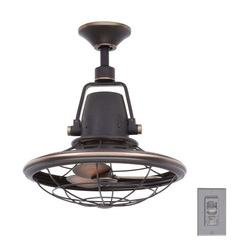 Home Decorators Bentley II 18 Inch Indoor/Outdoor Bronze Oscillating Ceiling Fan