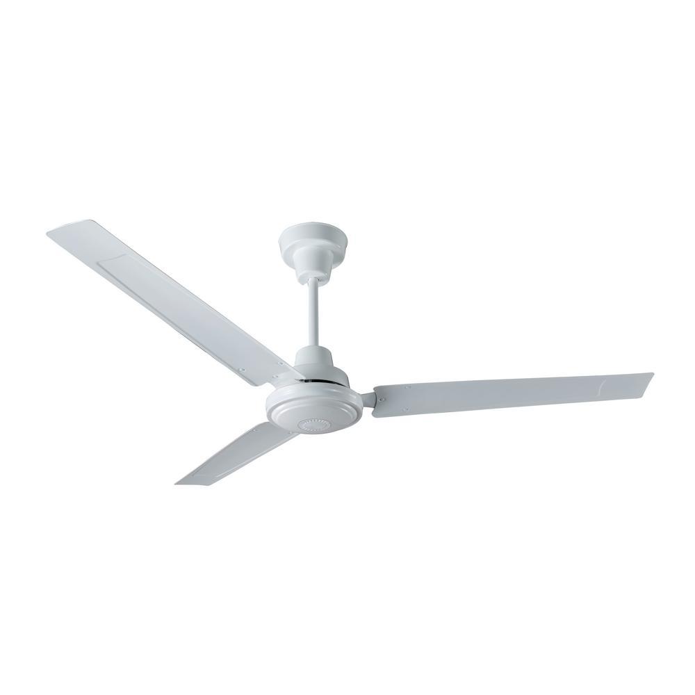 Yow 55 in. Industrial White Down rod Ceiling Fan with Wall Control